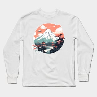 the tranquil beauty of Mount Fuji Long Sleeve T-Shirt